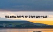 抖音加粉丝有用吗（抖音加粉丝有什么用）