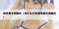 网页看不到图片（为什么打开网页看不到图片）