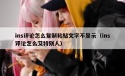 ins评论怎么复制粘贴文字不显示（ins评论怎么艾特别人）