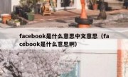facebook是什么意思中文意思（facebook是什么意思啊）