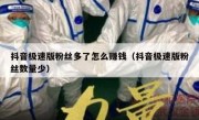 抖音极速版粉丝多了怎么赚钱（抖音极速版粉丝数量少）