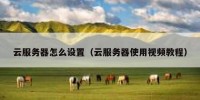 云服务器怎么设置（云服务器使用视频教程）