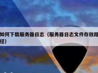 如何下载服务器日志（服务器日志文件存放路径）
