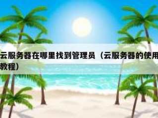 云服务器在哪里找到管理员（云服务器的使用教程）