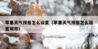 苹果天气预报怎么设置（苹果天气预报怎么设置城市）