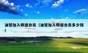 油管加入频道会员（油管加入频道会员多少钱）