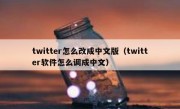 twitter怎么改成中文版（twitter软件怎么调成中文）