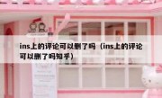 ins上的评论可以删了吗（ins上的评论可以删了吗知乎）