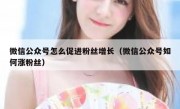 微信公众号怎么促进粉丝增长（微信公众号如何涨粉丝）