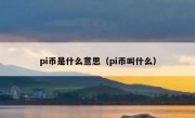 pi币是什么意思（pi币叫什么）