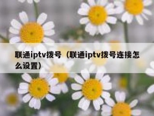 联通iptv拨号（联通iptv拨号连接怎么设置）