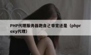 PHP代理服务器跑自己带宽还是（phproxy代理）