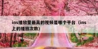 ins播放量最高的视频是哪个平台（ins上的播放次数）