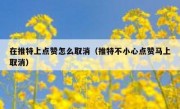 在推特上点赞怎么取消（推特不小心点赞马上取消）