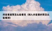 抖音里面赞怎么能看见（别人抖音里的赞怎么能看到）