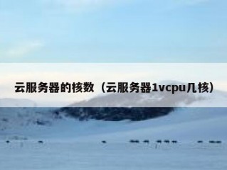 云服务器的核数（云服务器1vcpu几核）