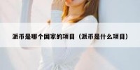 派币是哪个国家的项目（派币是什么项目）