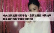 点关注就能挣钱的平台（点关注就能挣钱的平台是真的吗报警钱能追回吗）
