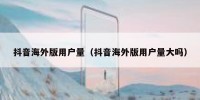 抖音海外版用户量（抖音海外版用户量大吗）