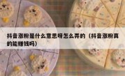 抖音涨粉是什么意思呀怎么弄的（抖音涨粉真的能赚钱吗）