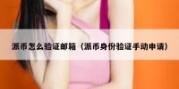 派币怎么验证邮箱（派币身份验证手动申请）
