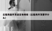 云服务器开发语言有哪些（云服务开发要学什么）