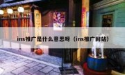 ins推广是什么意思呀（ins推广网站）