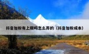 抖音加粉有上限吗怎么弄的（抖音加粉成本）