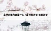 虚拟云服务器是什么（虚拟服务器 云服务器）