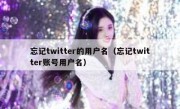 忘记twitter的用户名（忘记twitter账号用户名）