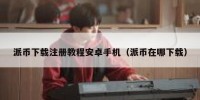 派币下载注册教程安卓手机（派币在哪下载）