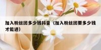 加入粉丝团多少钱抖音（加入粉丝团要多少钱才能进）