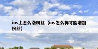 ins上怎么涨粉丝（ins怎么样才能增加粉丝）