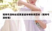 视频号涨粉丝结算渠道有哪些类型的（视频号涨粉难）