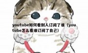 youtube如何看别人订阅了谁（youtube怎么看谁订阅了自己）