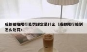 成都被拍限行处罚规定是什么（成都限行拍到怎么处罚）