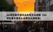 ins评论看不懂怎么办呢怎么回复（ins评论看不懂怎么办呢怎么回复他）