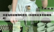抖音加粉丝赚钱吗现在（抖音粉丝多也能赚钱吗）