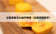 云服务器怎么操作教程（云服务器教学）