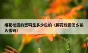 樱花校园的密码是多少位的（樱花校园怎么输入密码）