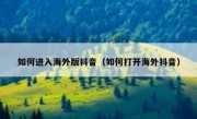 如何进入海外版抖音（如何打开海外抖音）