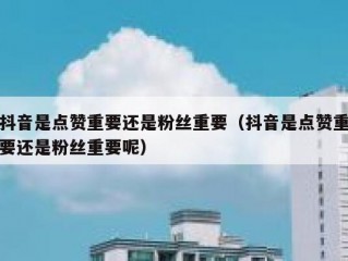 抖音是点赞重要还是粉丝重要（抖音是点赞重要还是粉丝重要呢）