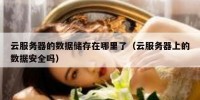云服务器的数据储存在哪里了（云服务器上的数据安全吗）
