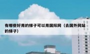 有哪些好用的梯子可以用国际网（去国外网站的梯子）