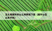 怎么用国外的ip上网教程下载（国外ip怎么弄手机）