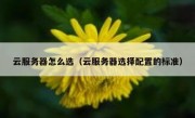云服务器怎么选（云服务器选择配置的标准）