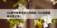 ins如何查看浏览过的网站（ins在哪里看浏览记录）