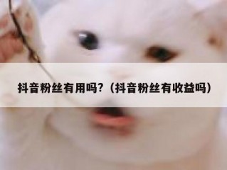 抖音粉丝有用吗?（抖音粉丝有收益吗）