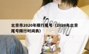 北京市2020年限行尾号（2020年北京尾号限行时间表）