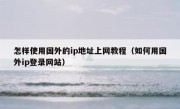 怎样使用国外的ip地址上网教程（如何用国外ip登录网站）